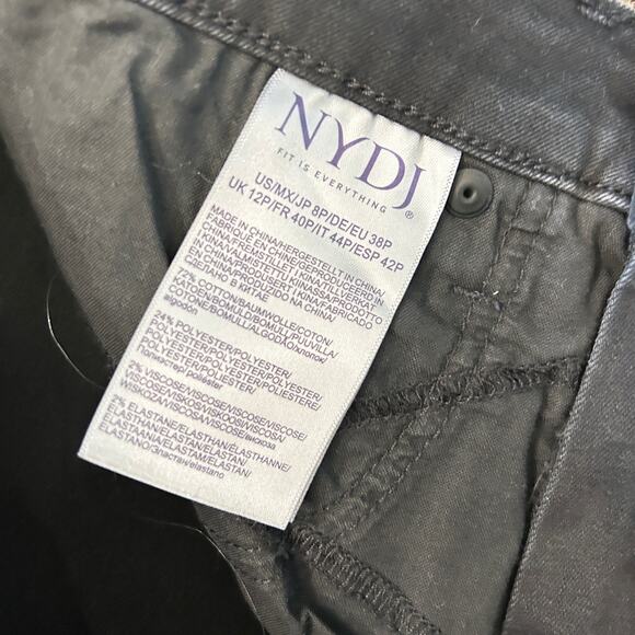 NYDJ Trinity Crop Boot Jeans 8 8P 29 Black Raw Hem Kick Flare Bootcut - Picture 6 of 7